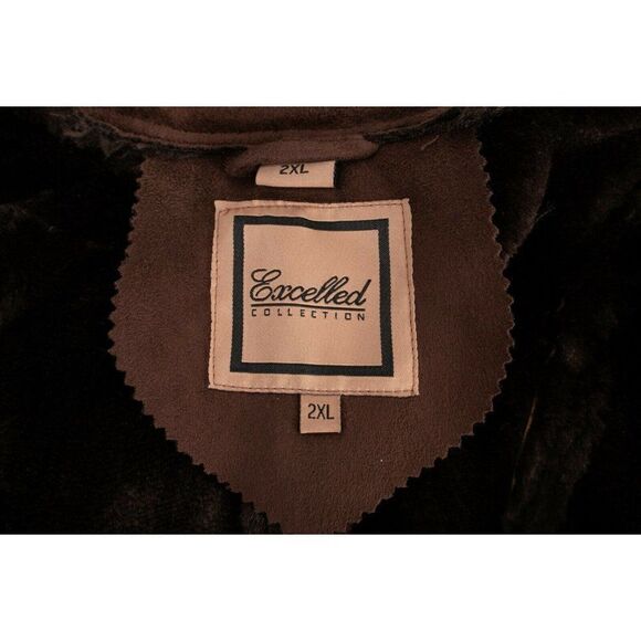 Excelled Collection Womans Brown Faux Suede Coat Size 2XL Faux Fur Trim Hood NWT - Picture 6 of 6